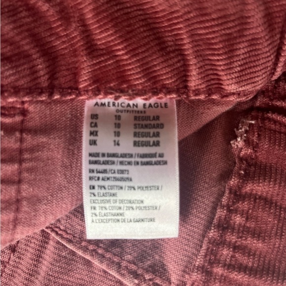 American Eagle  Corduroy Mini Skirt, Burgundy size 10 - Picture 5 of 6